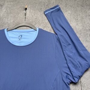 Title Nine Women's Long Sleeve Blue Performance Shirt Crew Neck Active Top Large